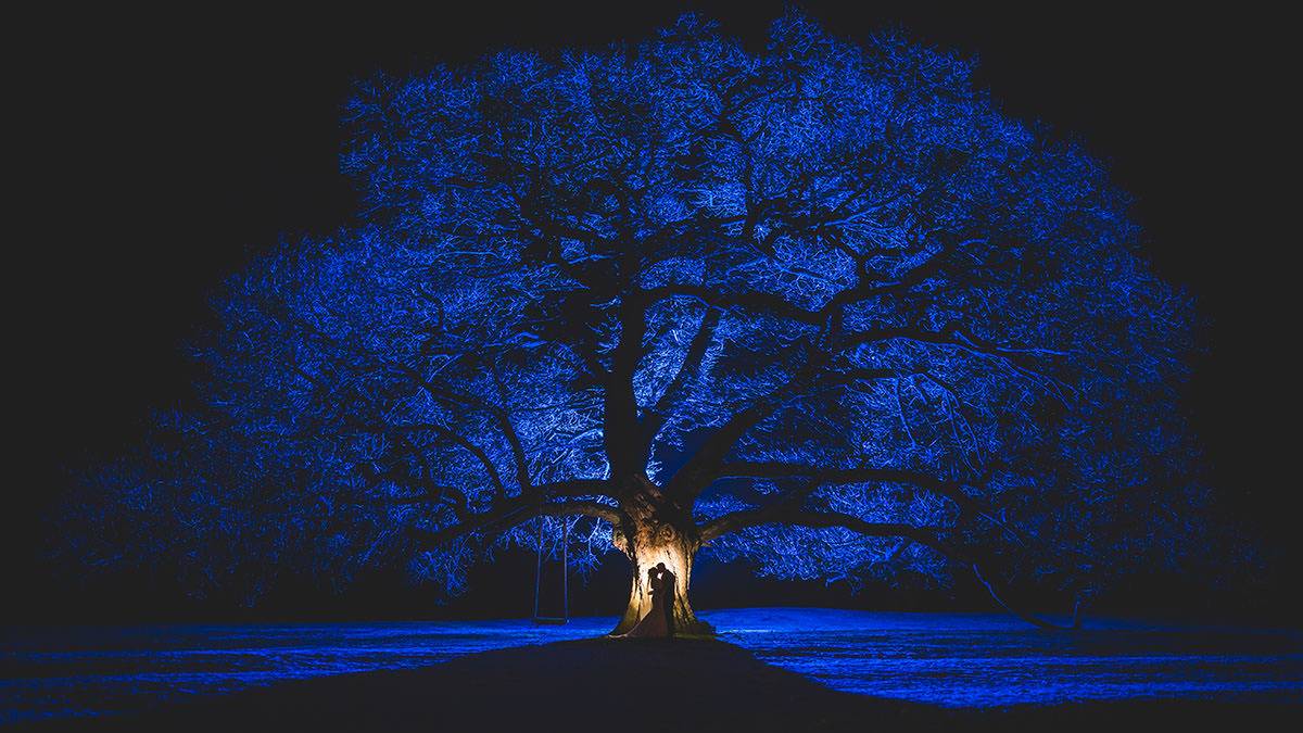 Creative nighttime flash - Award winning wedding photography in the lake district Creative nighttime flash - Award winning wedding photography in the lake district