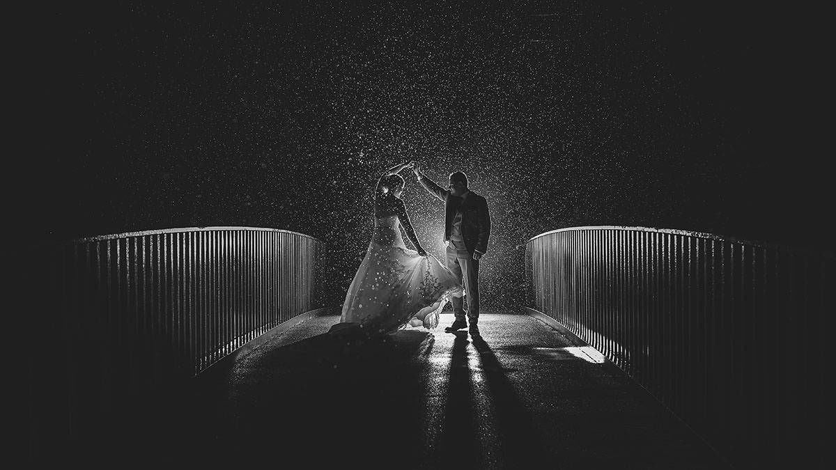 Dancing on the bridge at Lodore Falls Hotel wedding photography Dancing on the bridge at Lodore Falls Hotel wedding photography